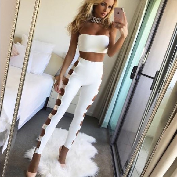 Catwalk Connection Pants - NWOT Catwalk Perlina White Bandage Two Piece